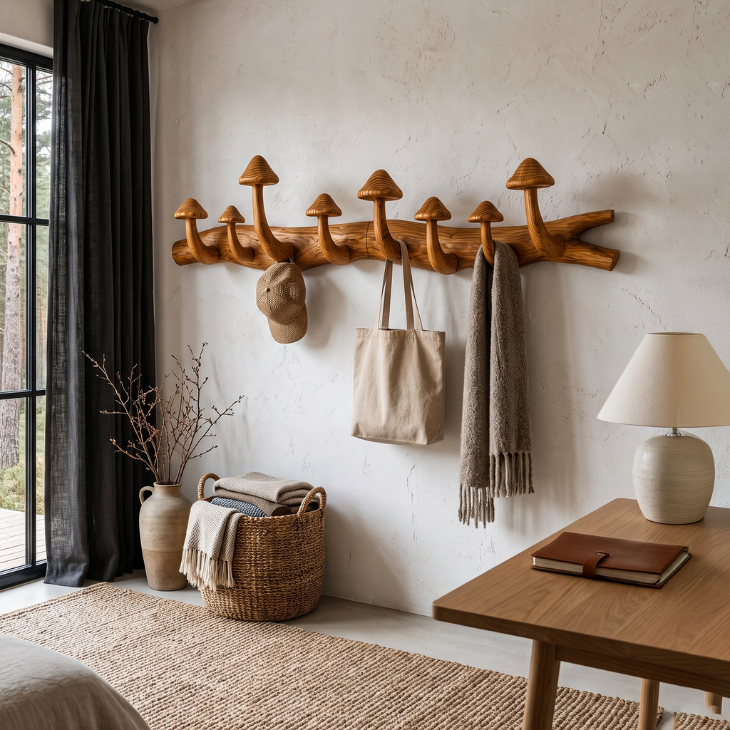 Rustic Wall Mounted Coat Rack Hook Organizer For Entryway Hallway