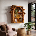 Modern Wall Bookshelf Handcrafted Tree Branch Design For Living Room