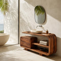Modern Rounded Open Frame Bathroom Vanity For Bathroom