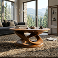 Round Coffee Table With Twisted Pedestal For Luxury Living Room