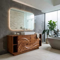 Modern Sculptural Wave Carved Bathroom Vanity For Master Bathroom
