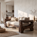 Organic Sofa Frame With Handcrafted Tree Form For Living Room