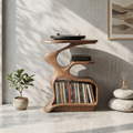 Mid Century Wooden Media Stand Stylish Living Room