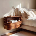 Modern Floating Open Shelf Nightstand For Bedroom