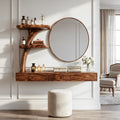 Contemporary Wall Mounted Dressing Table Curved Tree Form Shelving For Bedroom