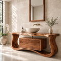 Modern Sculptural Frame Curved Bathroom Vanity For Master Bathroom