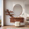 Contemporary Wall Mounted Dressing Table Sculptural Curved Shelving For Bedroom