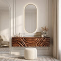 Organic Wall Mounted Dressing Table Carved Drawer Front For Interiors