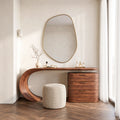 Modern Makeup Vanity Sculptural Curved Base For Luxury Bedroom