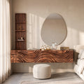 Modern Floating Makeup Vanity With Wall Mounted Storage For Luxury Bedroom