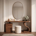 Sculptural Makeup Vanity S Curve Pedestal For Modern Bedroom