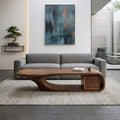 Modern Sculptural Coffee Table With Curved Design For Home Office