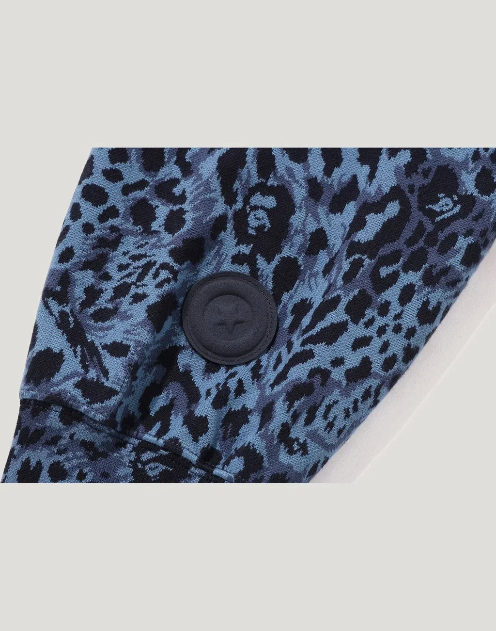 Leopard Print Full-Zip Hoodie - Gray