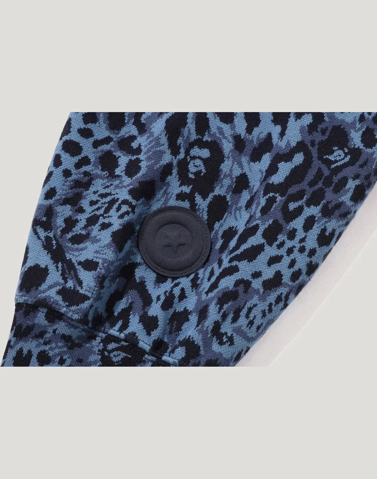 Leopard Print Full-Zip Hoodie - Gray