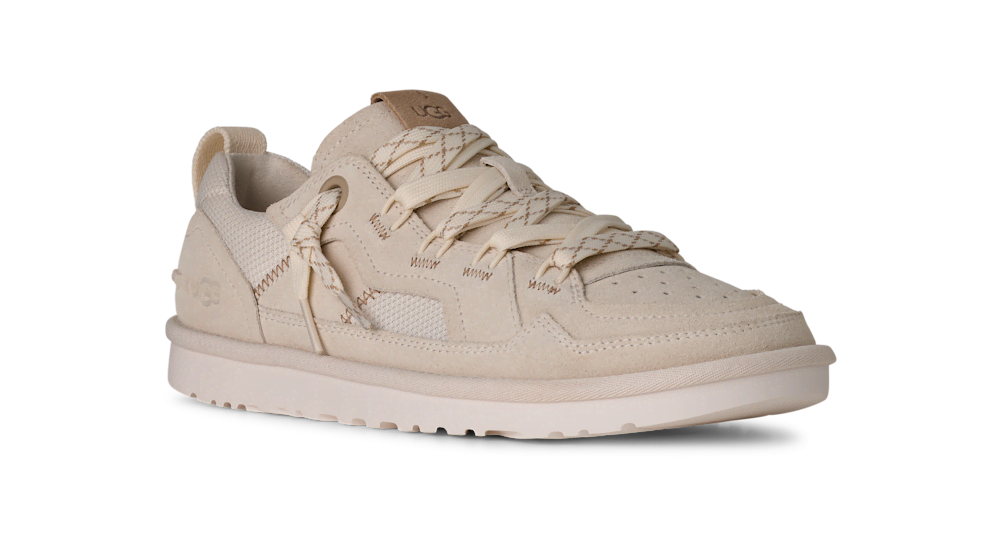 Men's Mixed Material Low Top Sneaker - Chestnut