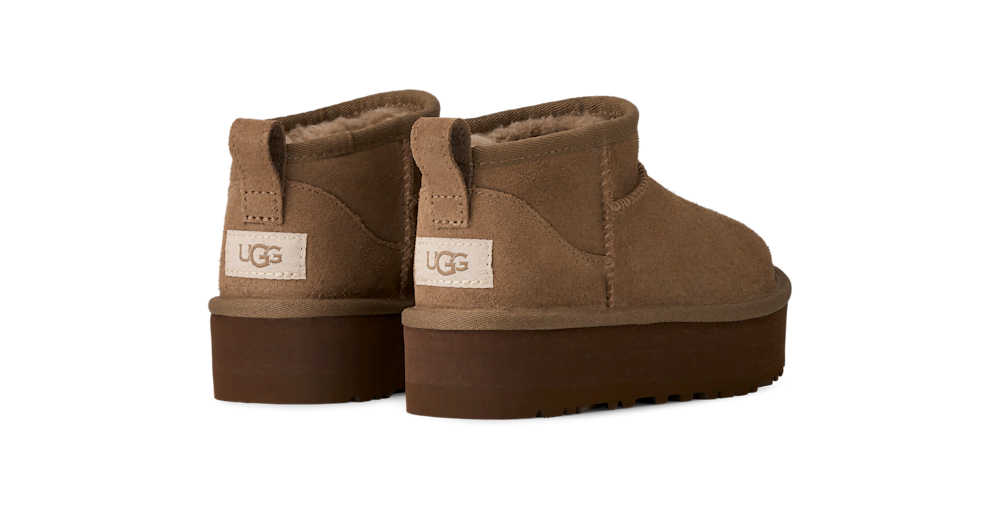 Kids' Suede Platform Ankle Boot - Sand