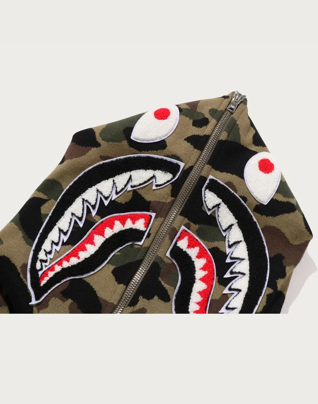 Relaxed Cotton Camo Full-Zip Hoodie - Yellow