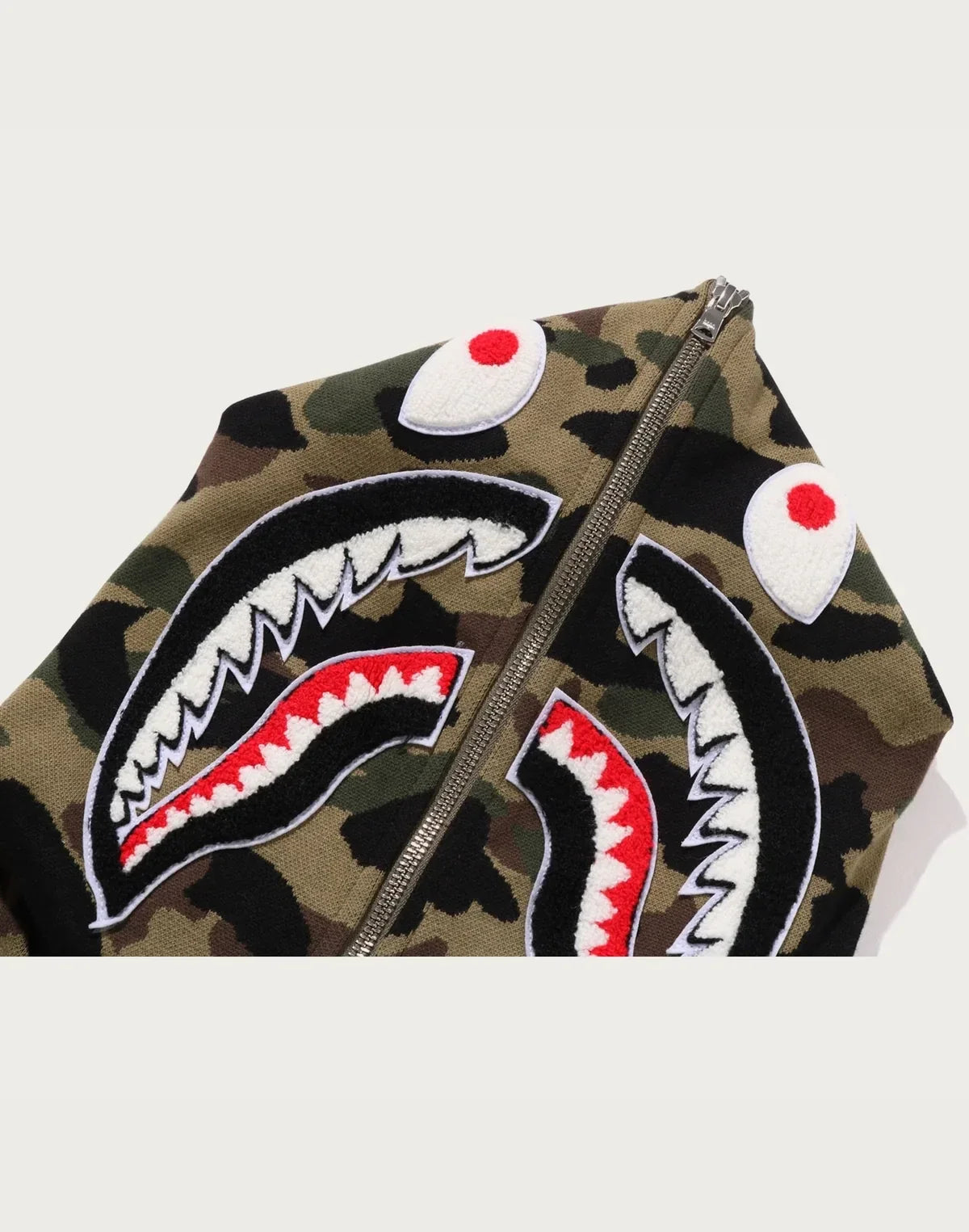 Relaxed Cotton Camo Full-Zip Hoodie - Yellow