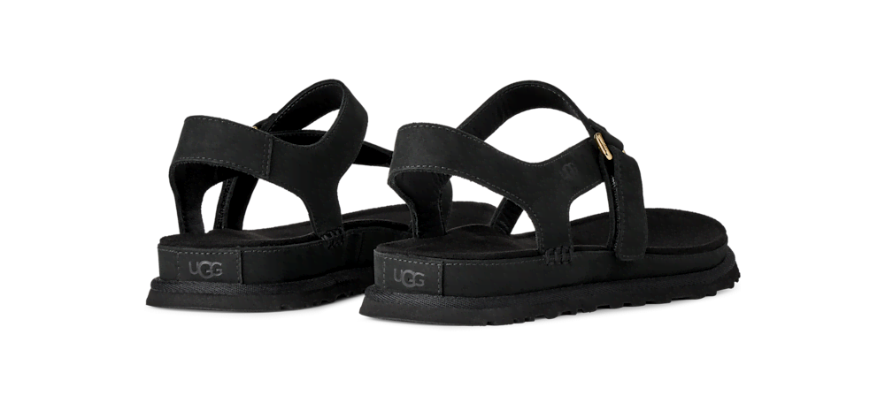 Women's Asymmetrical Toe-Post Sandal - Black