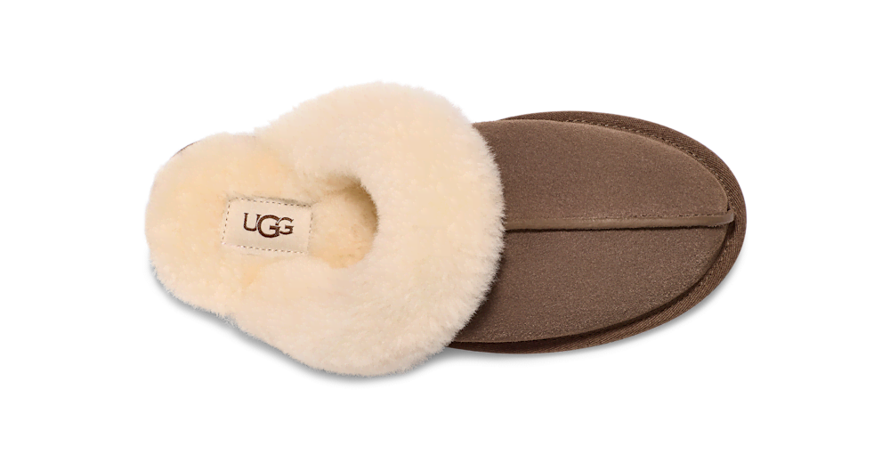Women's Suede Sheepskin Slide Slipper - Espresso