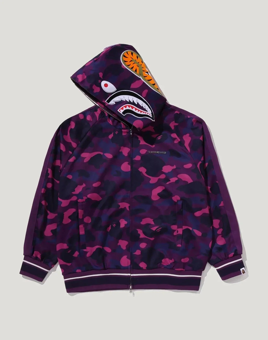 Camo Hooded Track Jacket - Purple