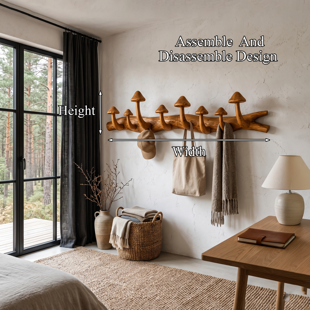 Rustic Wall Mounted Coat Rack Hook Organizer For Entryway Hallway