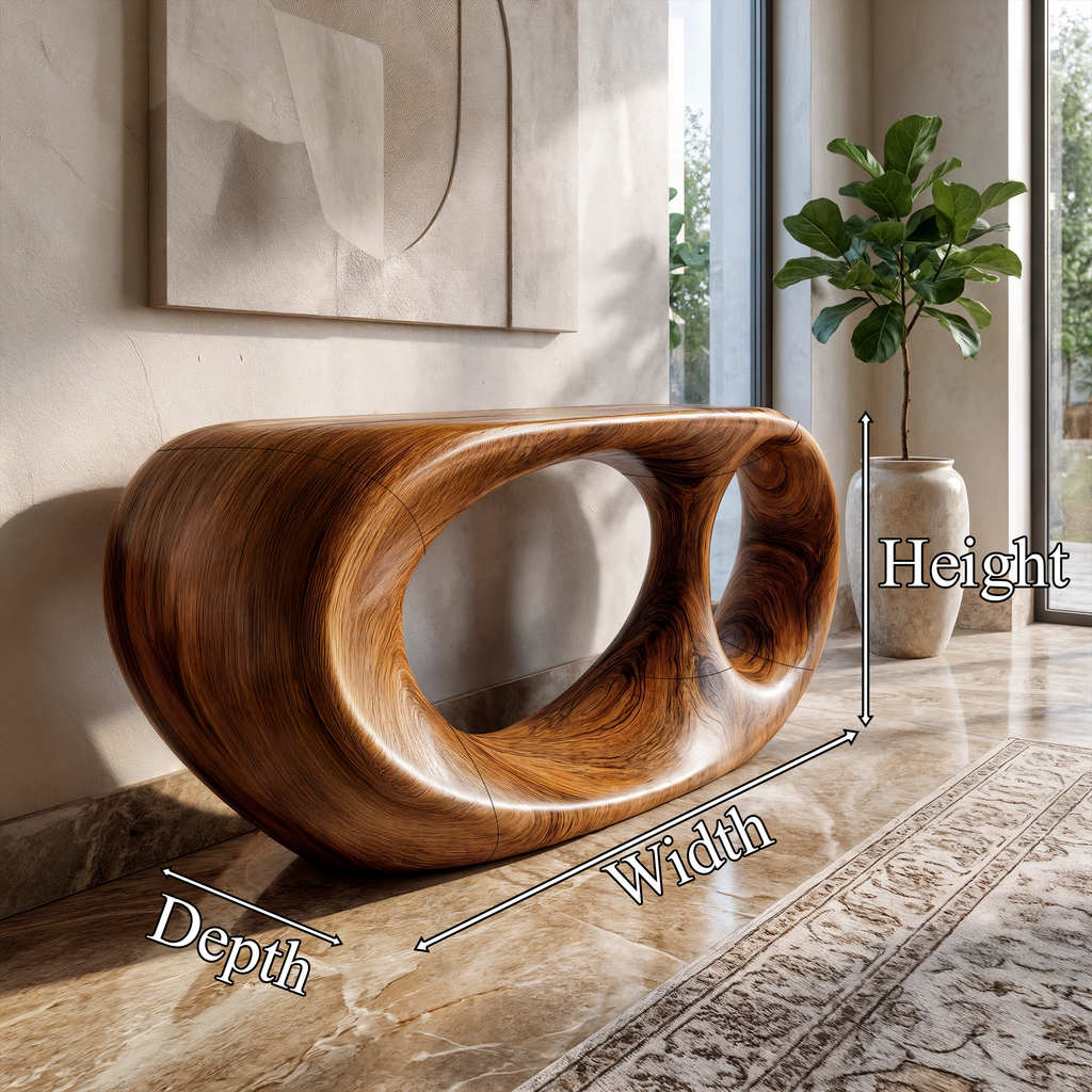 Console Table Organic Double Loop Design For Entryway