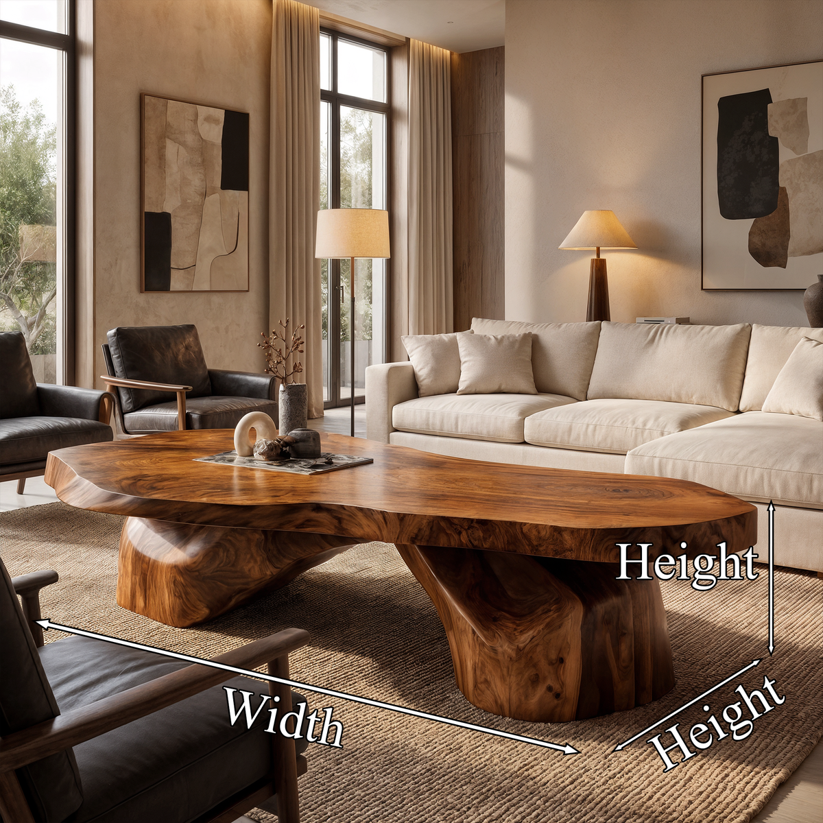 Organic Coffee Table With Sculptural Tree Root Design For Living Room And Lounge