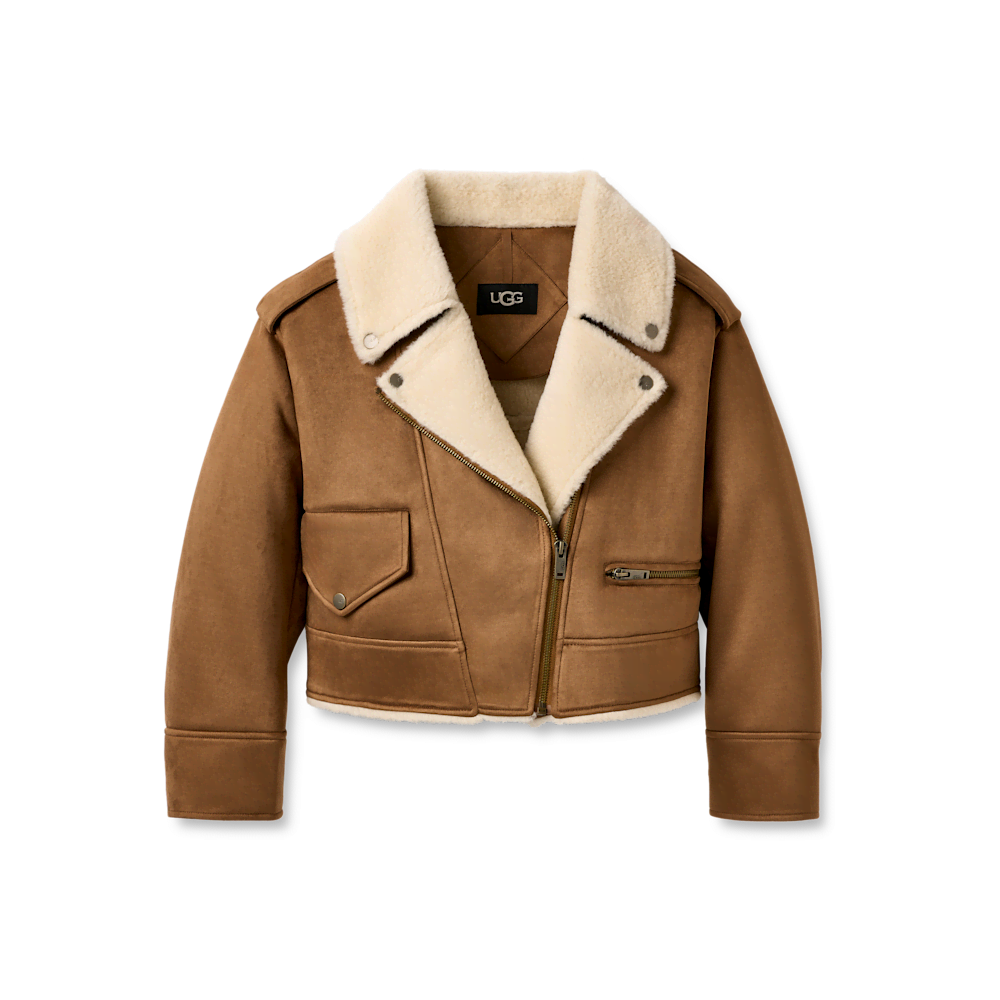 Women's Faux Suede Shearling Moto Jacket