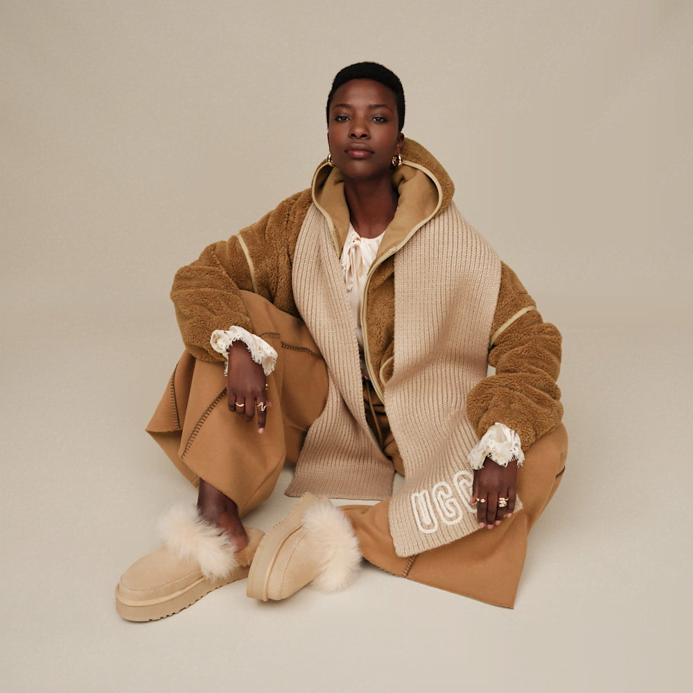Women's Plush Fleece Zip Hoodie - Chestnut