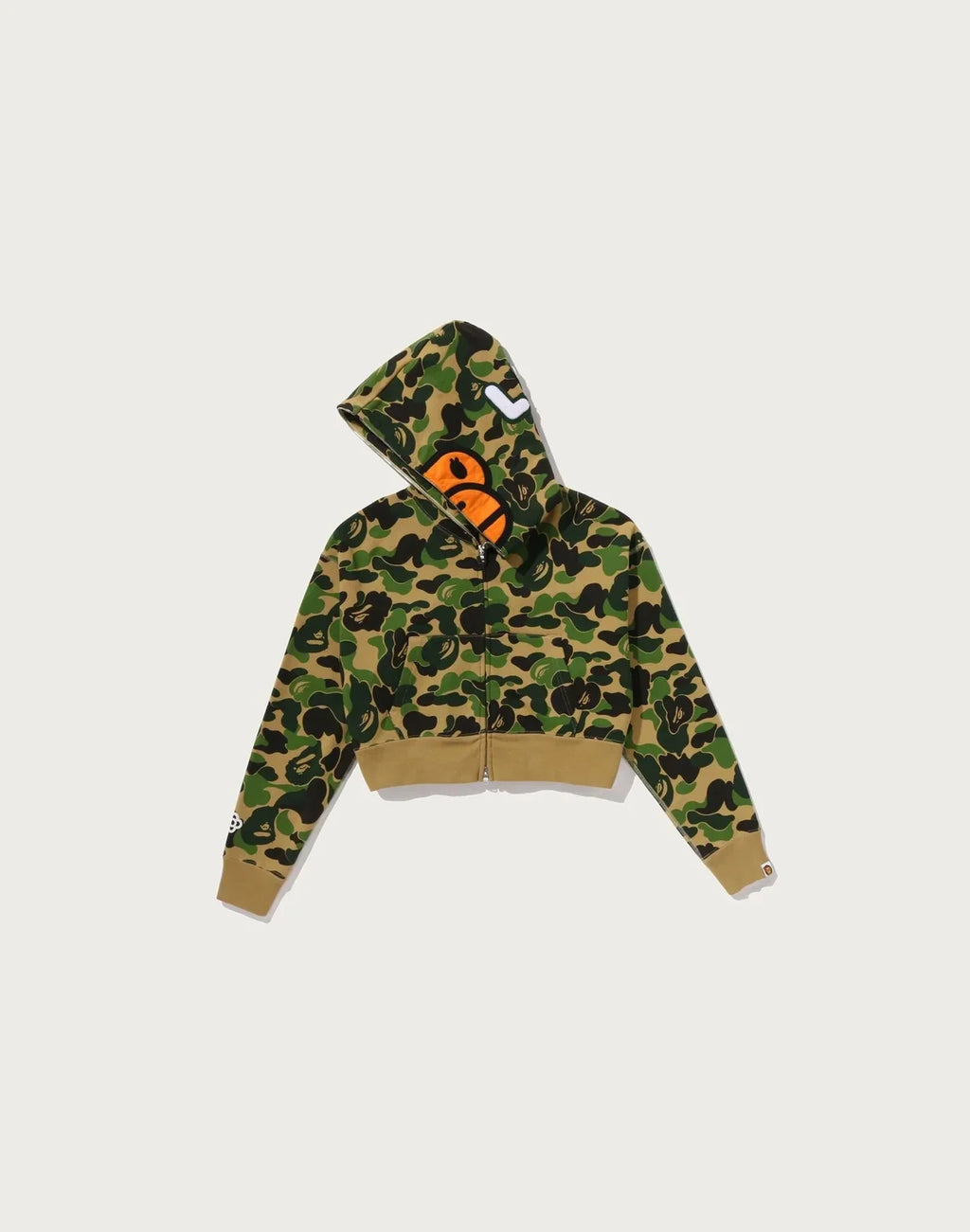 Women's Cropped Zip Hoodie - Green