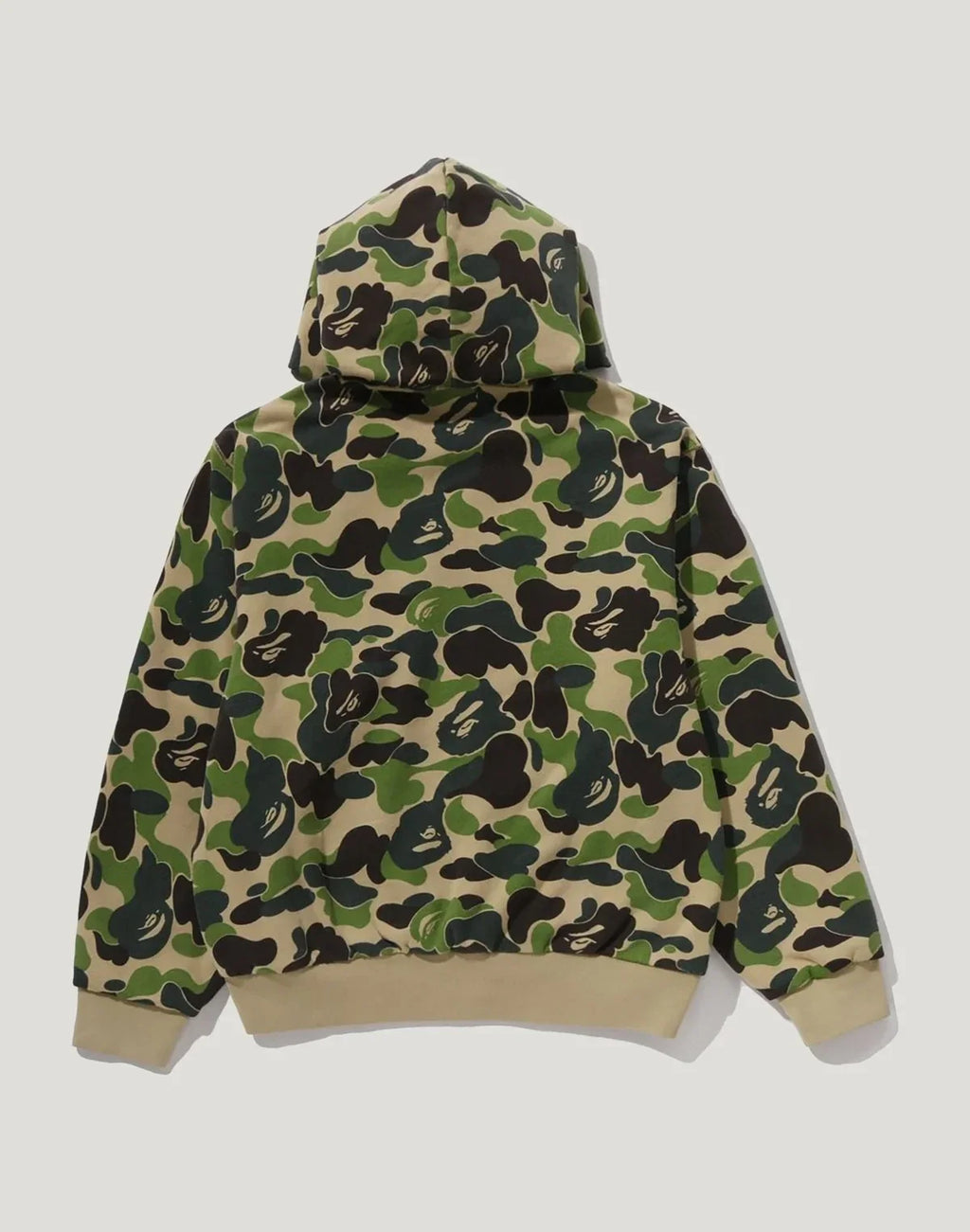Men's Washed Cropped Camouflage Zip Hoodie - Pink