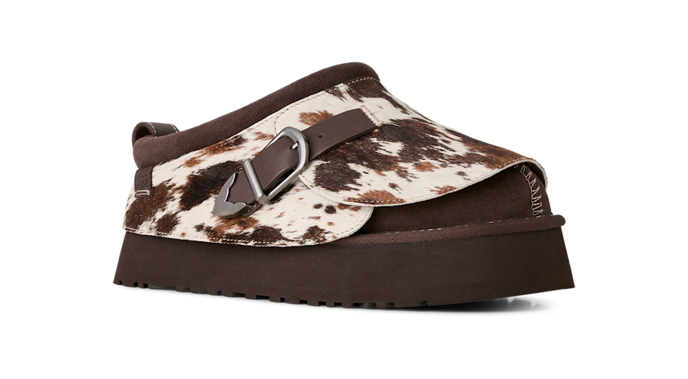Women's Hand-Painted Cowhide Platform Mule
