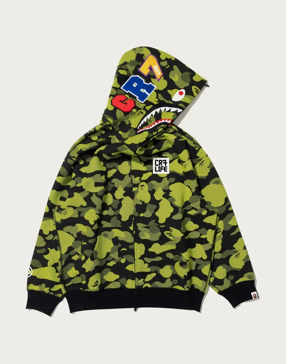Relaxed Full-Zip Graphic Hoodie - Green