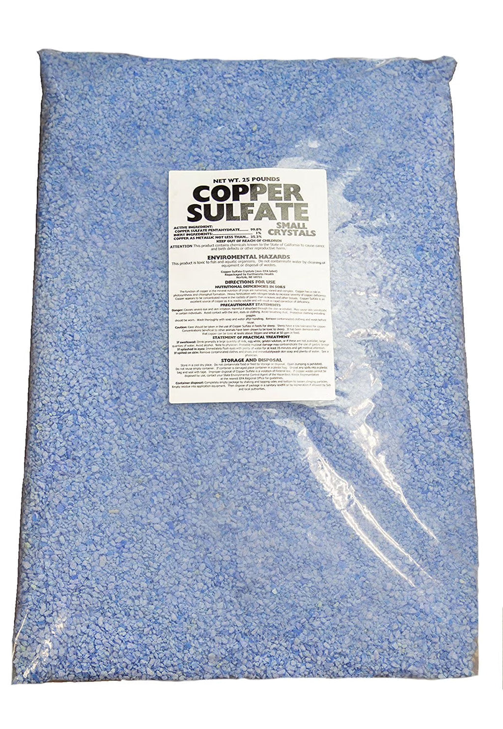 Earthworks Health Copper Sulfate Fine Crystals 25 lb Bag