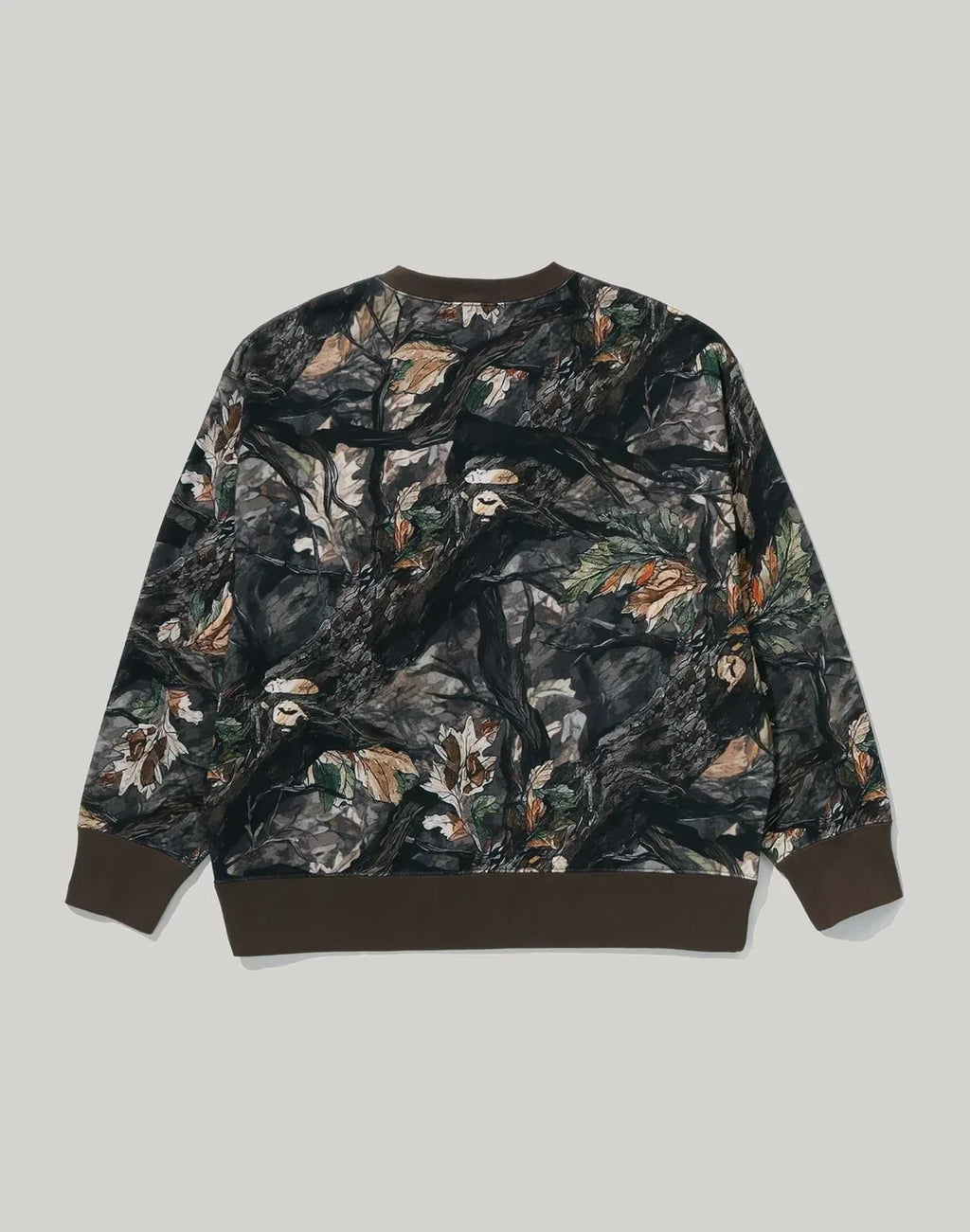 Relaxed Cotton Camo Crewneck Sweatshirt - Brown