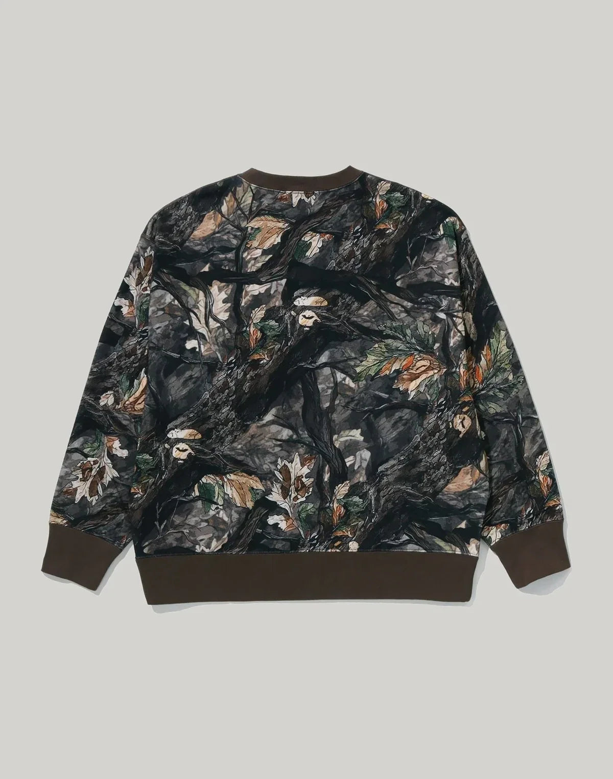 Relaxed Cotton Camo Crewneck Sweatshirt - Brown