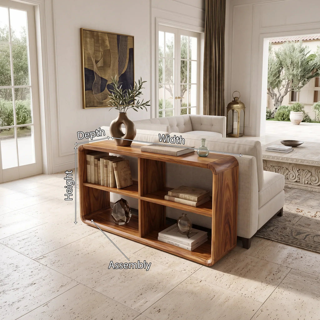 Minimalist Open Shelf Console For Sofa Area