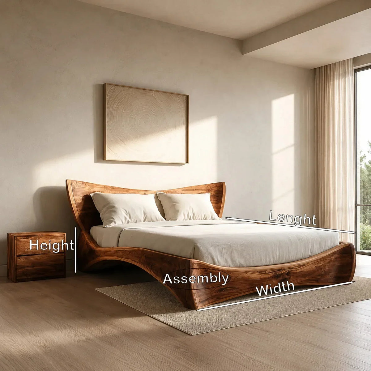 Modern Wooden Platform Bed For Master Bedroom