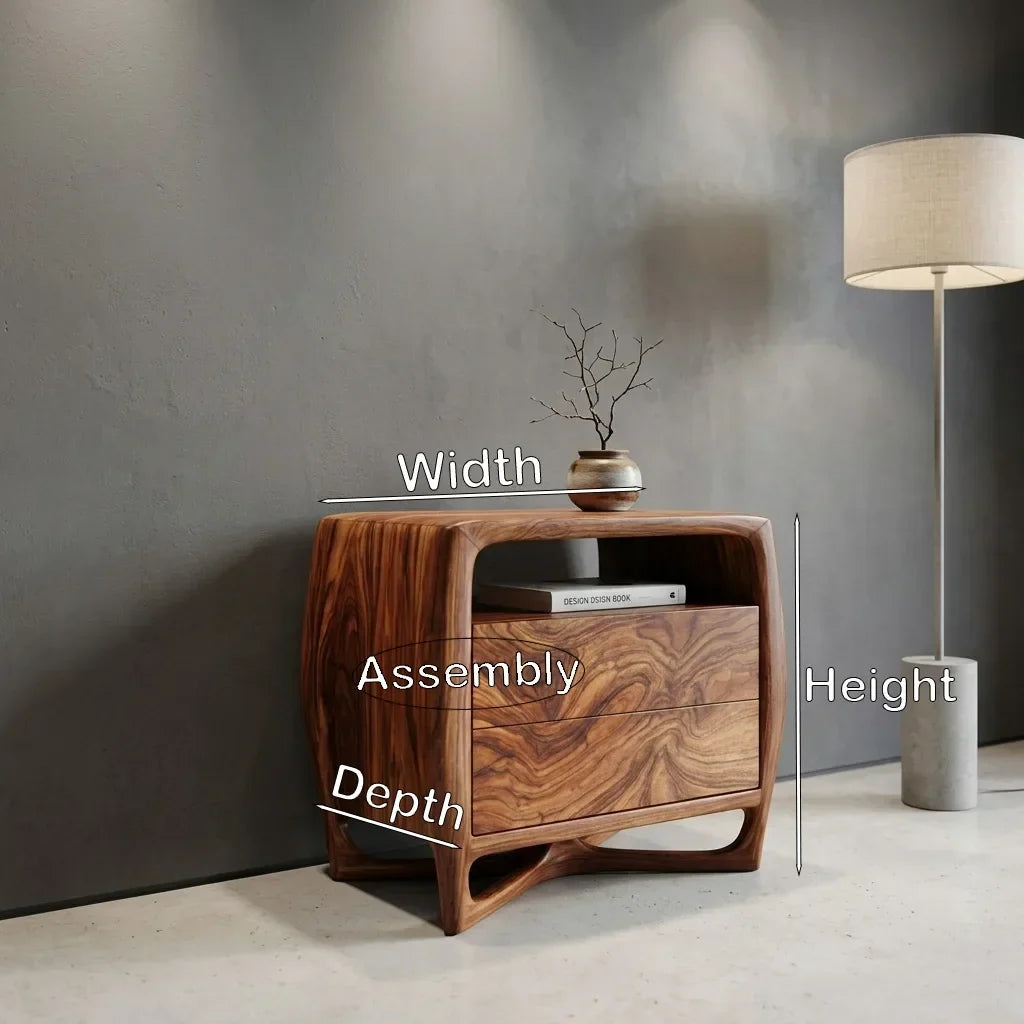 Modern Sculptural Open Frame Nightstand For Bedroom