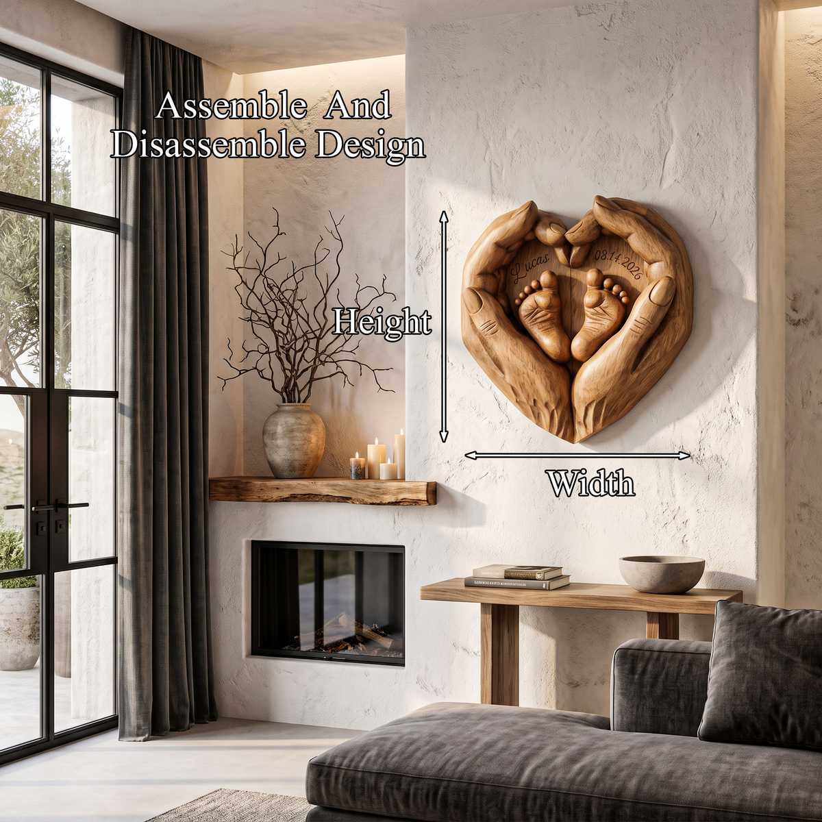 Rustic Baby Birth Keepsake Wall Art With Custom Name Design For Nursery And Baby Room