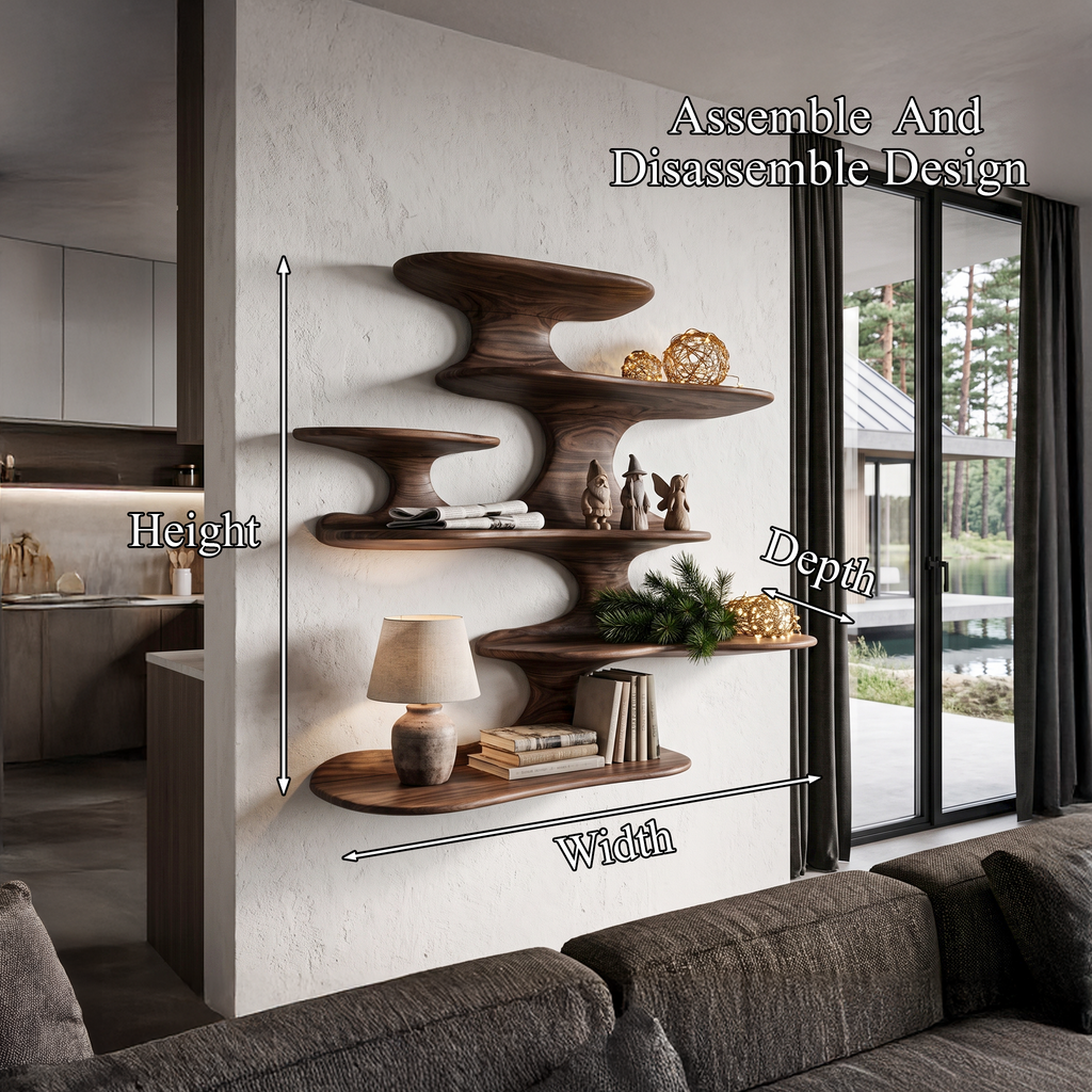 Minimalist Floating Shelf Handcrafted Solid Wood Design For Bedroom