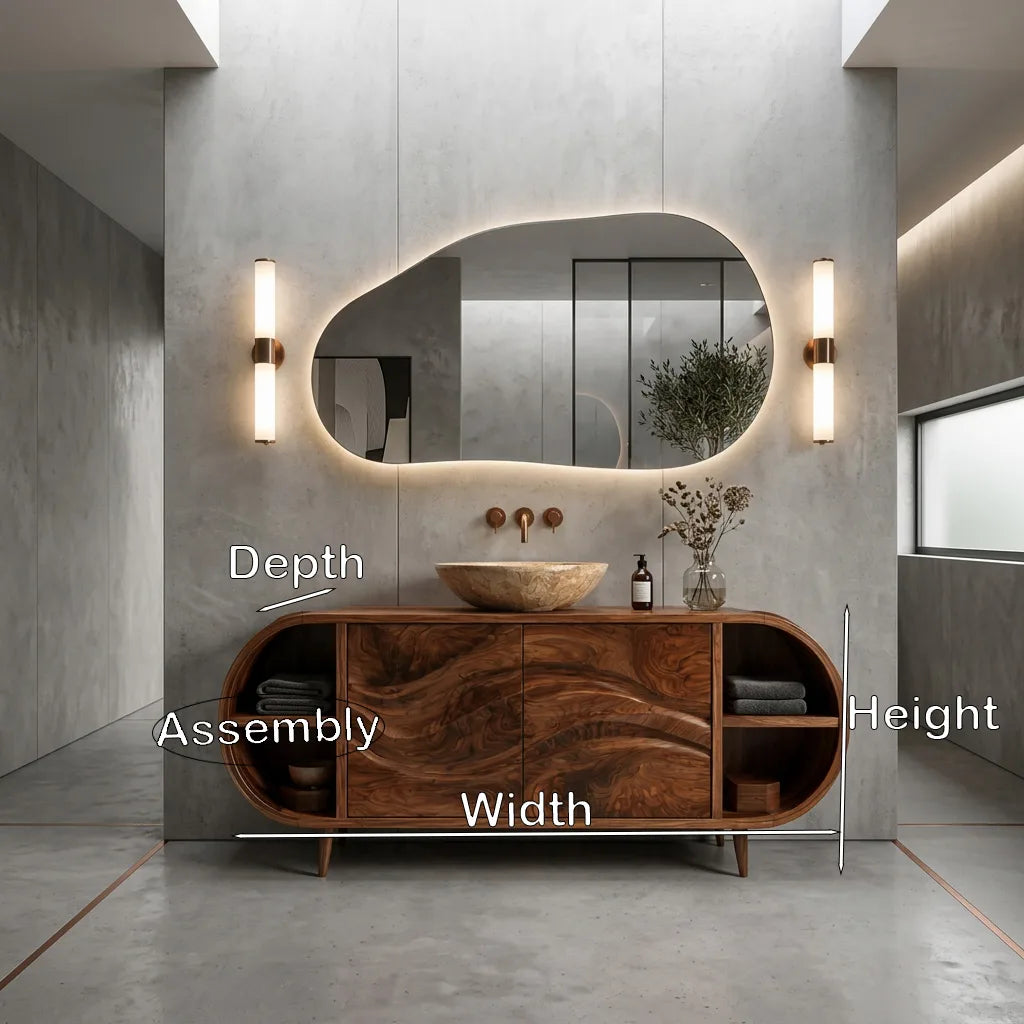 Organic Modern Rounded Edge Bathroom Vanity For Master Bathroom