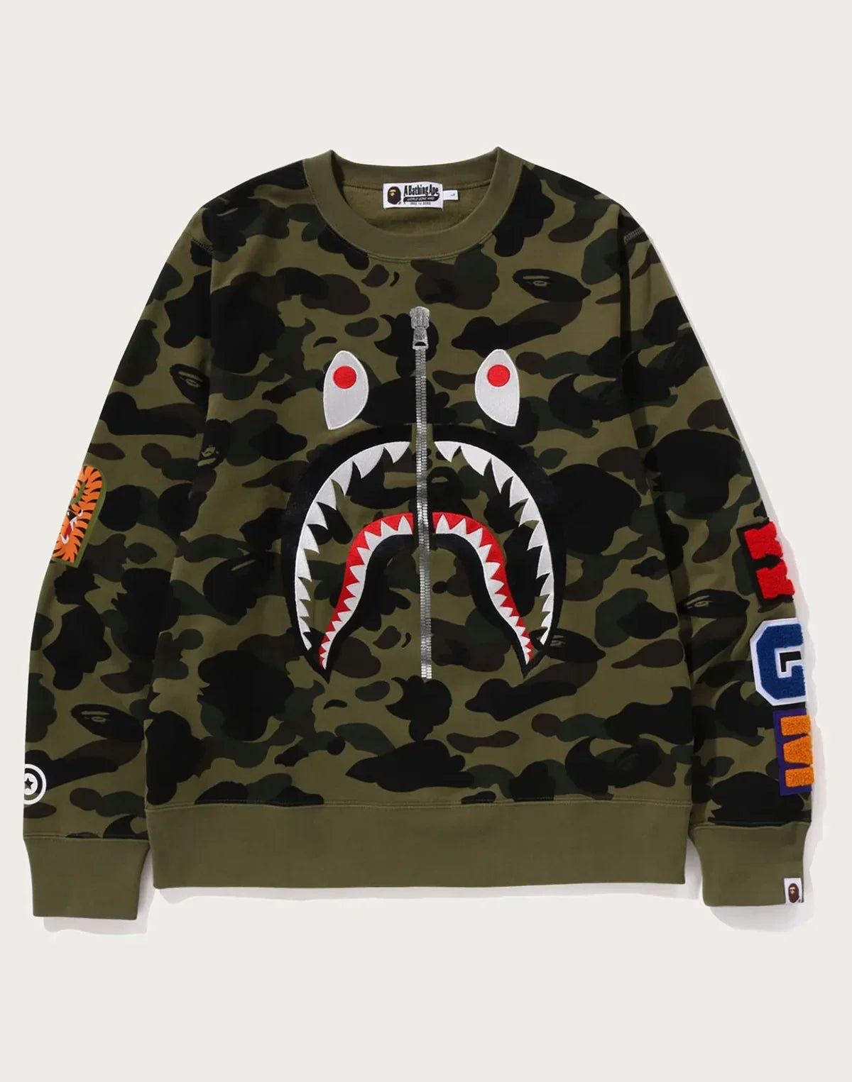Men's Cotton Camo Graphic Crewneck Sweatshirt - Yellow