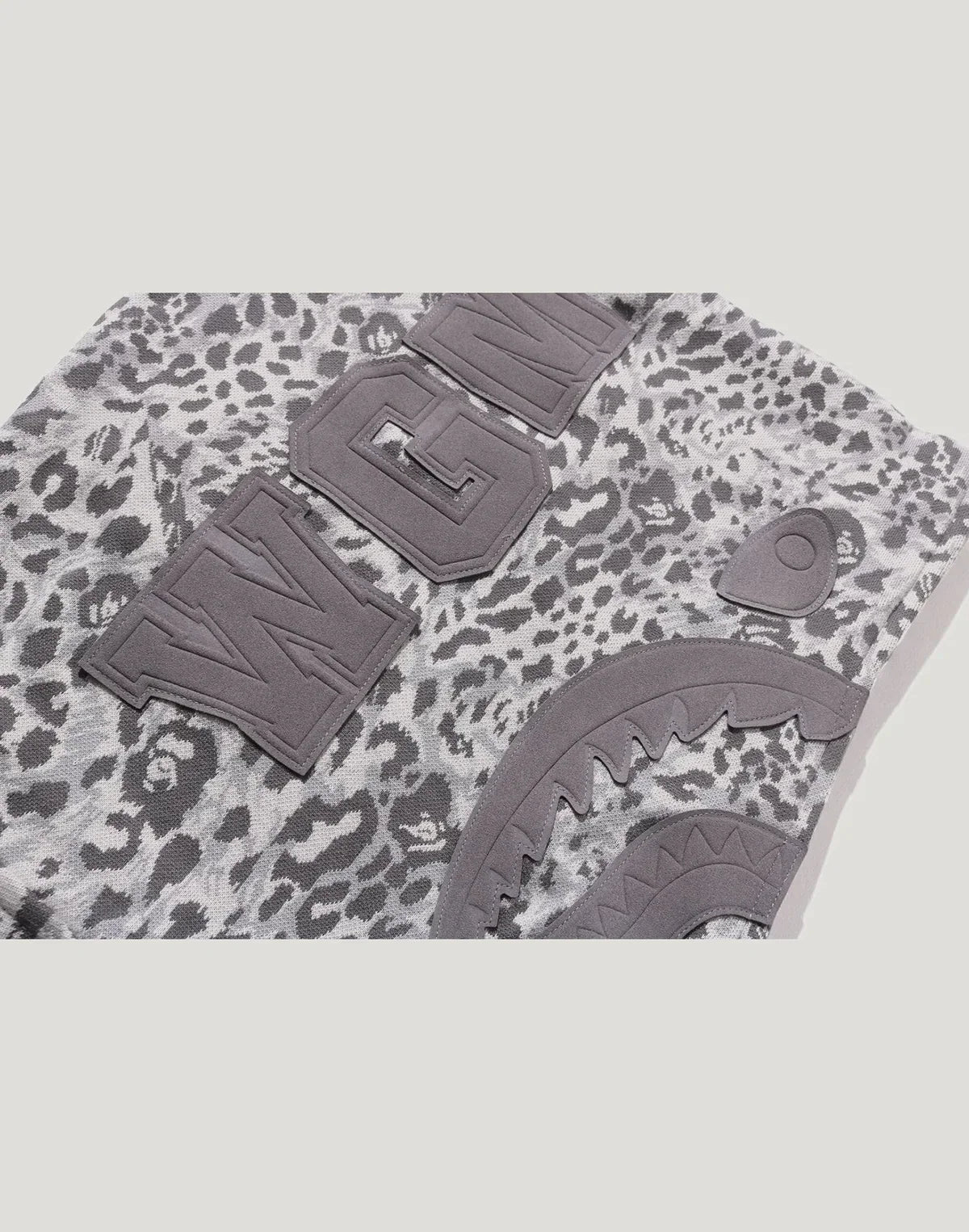 Leopard Print Full-Zip Hoodie - Gray