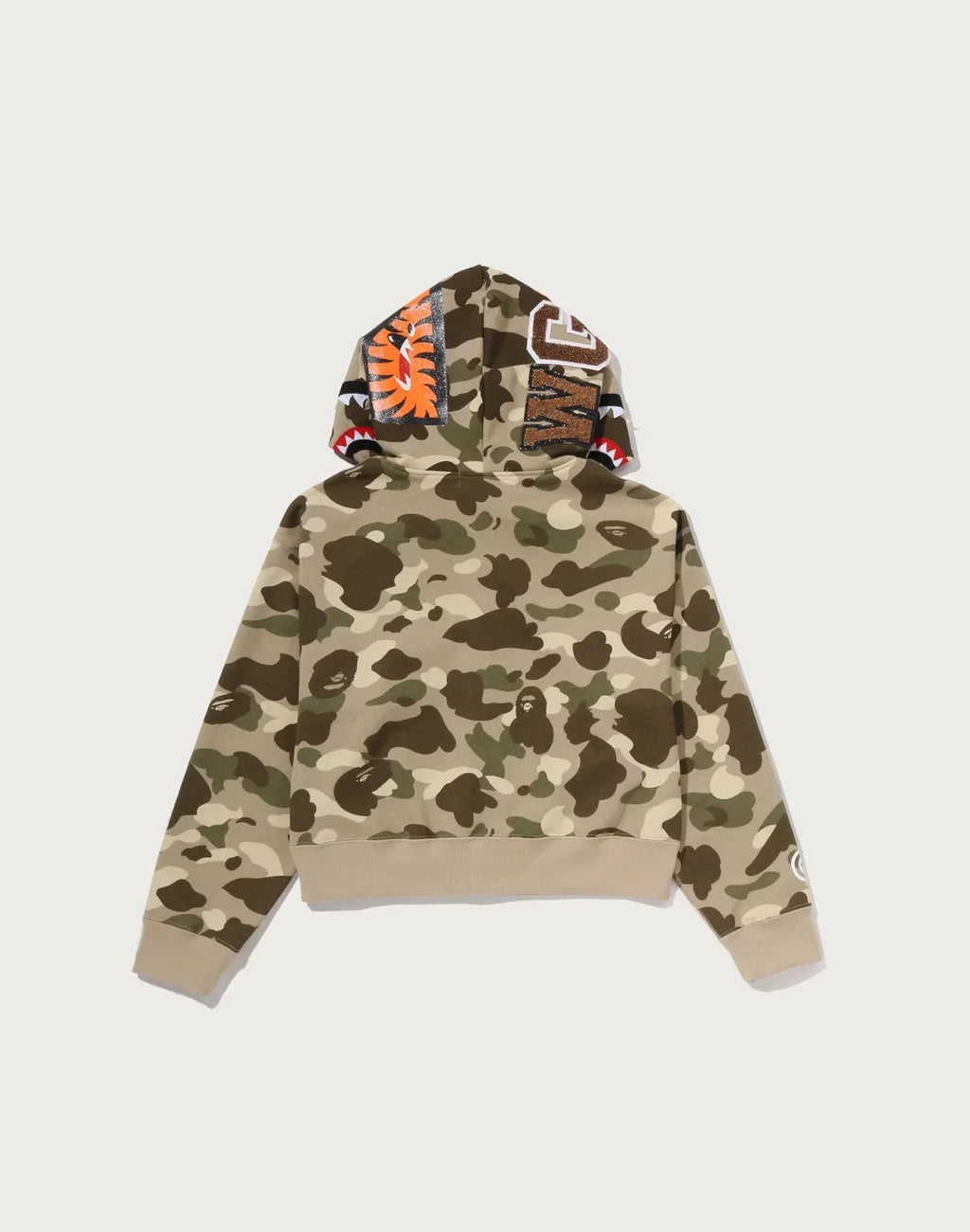 Women's Cropped Faux-Fur Zip Hoodie - Brown