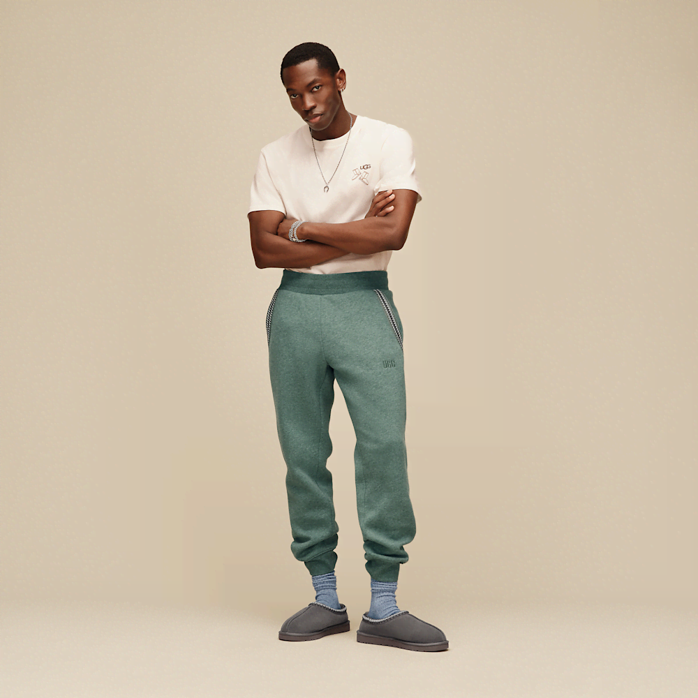 Men's Cotton Blend Drawstring Joggers - Purple