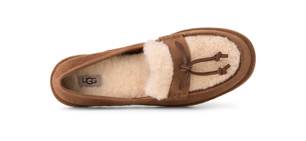 Women's Suede Sheepskin Loafer - Black