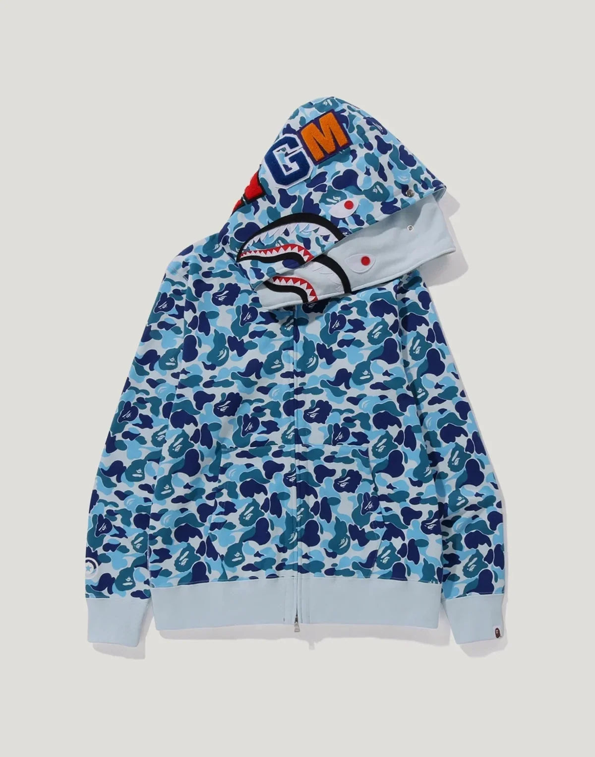 Camo Double-Graphic Full-Zip Hoodie - Blue