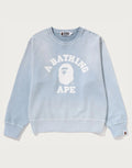 Women's Washed Cotton Graphic Crewneck - Blue